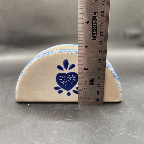 Sponge Art Napkin Holder Blue Cream Heart - Picture 5 of 7